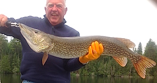 Ralph with a Trophy 41-inch Northern Pike Fishing at Fireside Lodge